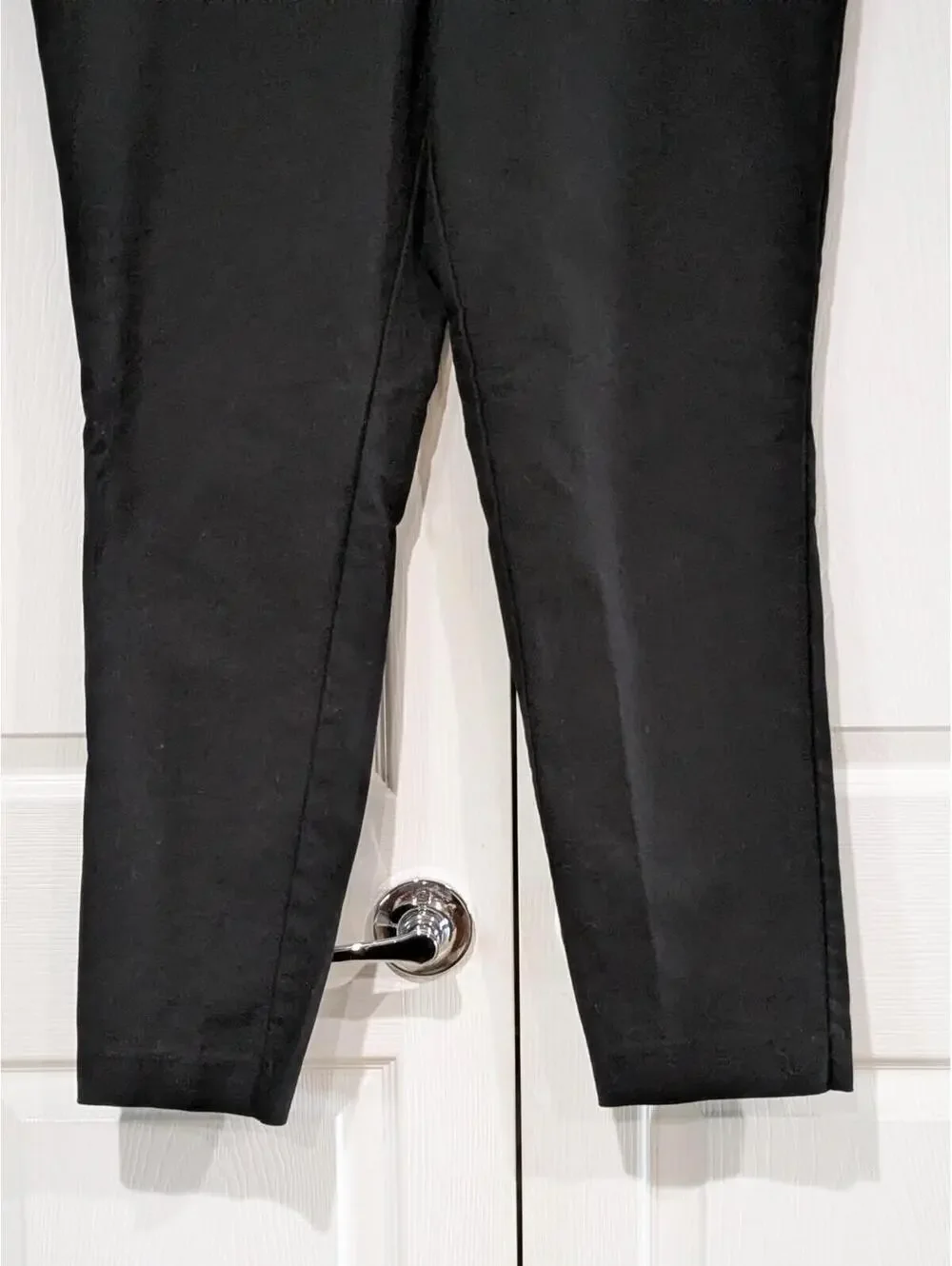 Michael Kors Women's Chino Pants Gold Zipper Pockets Black Size 12, Cotton Blend